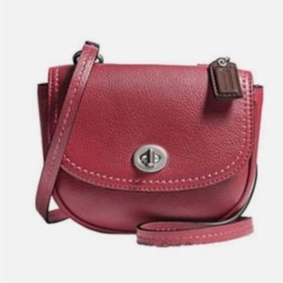 Coach Park Red Leather Mini Crossbody Wallet